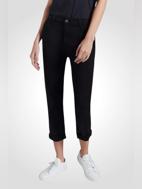 Current/Elliott Pants - Current/Elliott The Confidant Women’s Black Cropped Straight-Leg Pants NWT 28